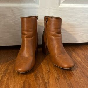 Faux leather ankle boots